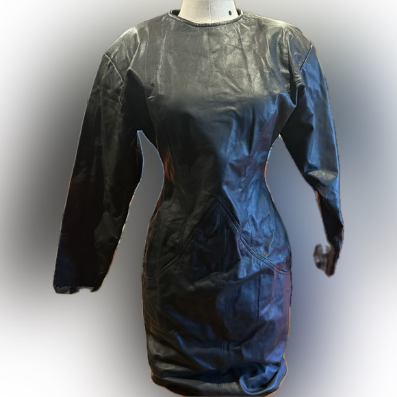 Ambria Dresses & Skirts - NWT SEXY VINTAGE LEATHER DRESS BY AMBRIA!! SIZE 6